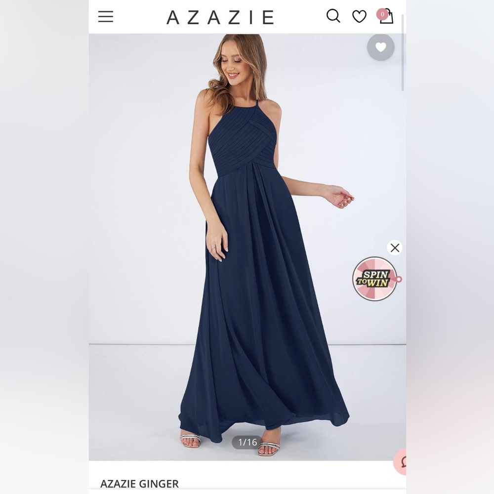 Azazie Dark Navy Ginger Bridesmaid Dress